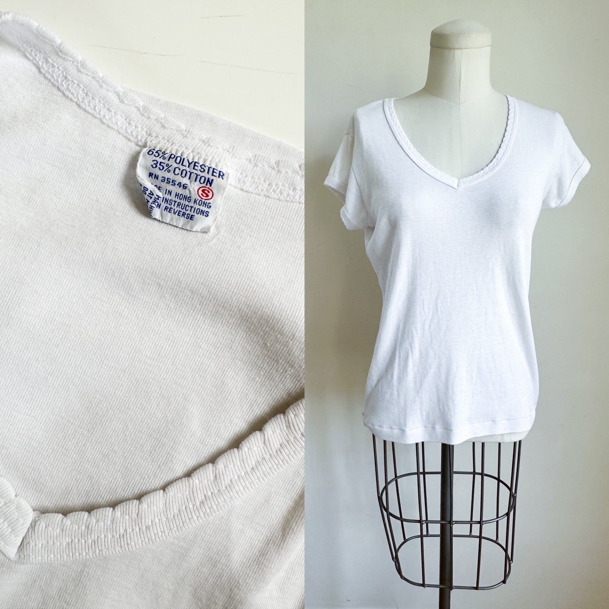 Plain white v neck t shirt womens discount