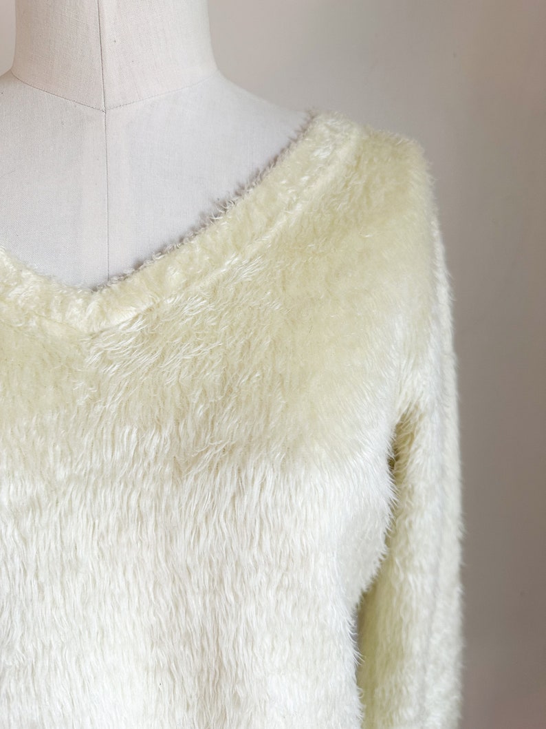Vintage 1990s Free People Polar Bear Fuzzy Sweater / S image 3