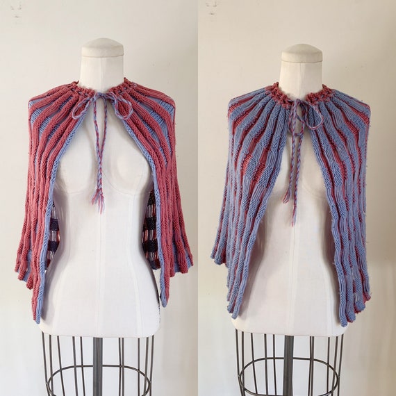 Vintage 1930s Reversible Knitted Cape