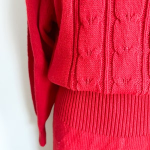 Vintage 1990s Red Turtleneck Sweater Dress / L image 5