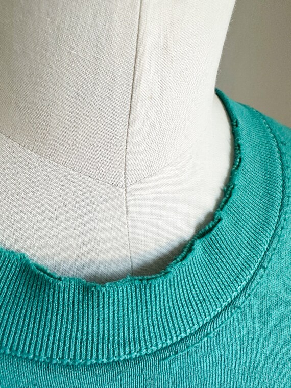 Vintage 1990s Teal Sweatshirt / XL - image 3