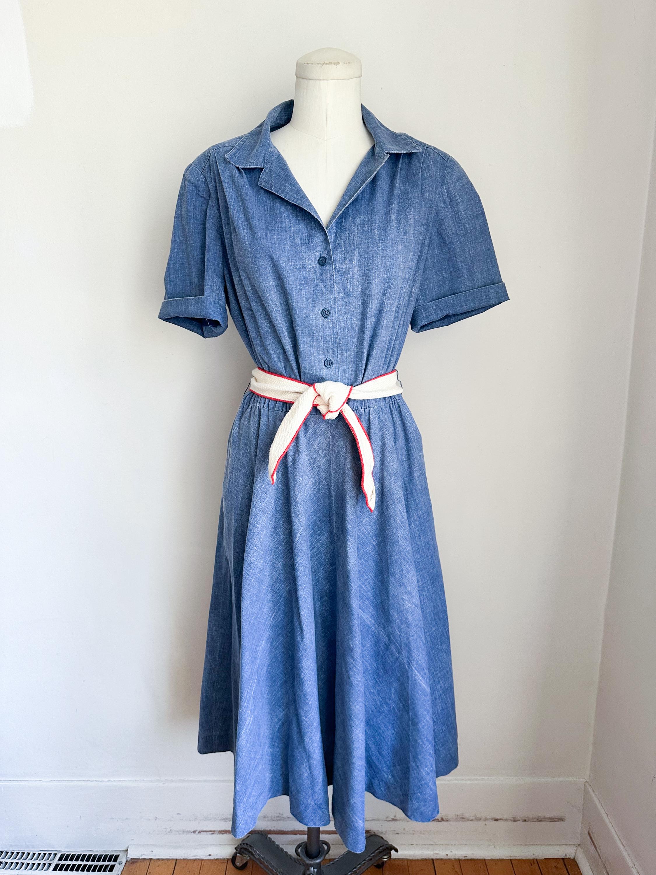 Denim Shirtwaist Dress Women - Etsy