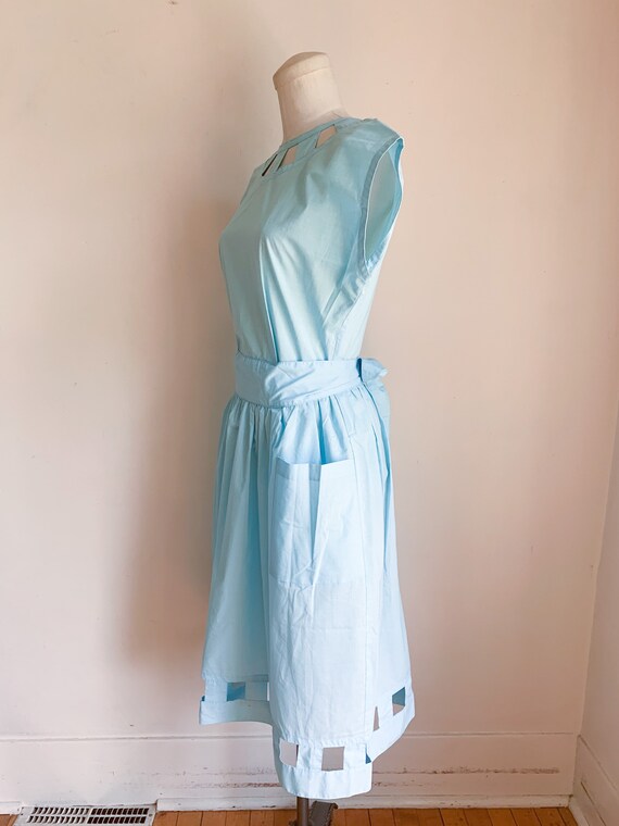 Vintage 1980s Sky Blue Cut Out Dress / S - image 5
