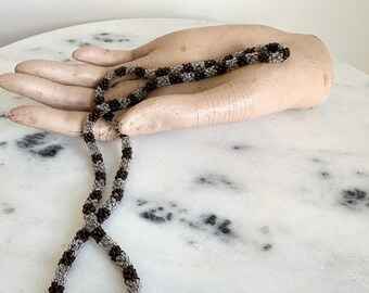 Vintage deco style striped beaded necklace