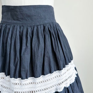 Vintage 1950s Black & White Crochet Skirt / 24 waist image 3