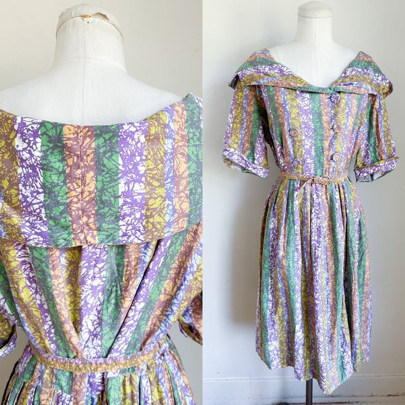 70s vintage shawl collar cotton gown