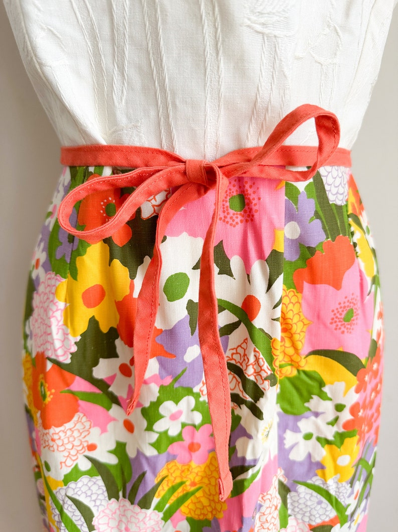 Vintage 1960s Floral Maxi Dress / M image 5