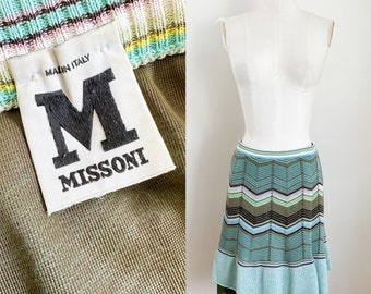 Vintage 2000s Y2K Missoni Chevron Knit Skirt / S