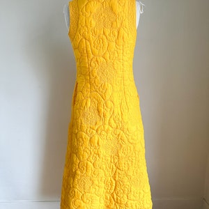 Vintage 1960s Marigold Quilted Silk Blend Dress / XS image 8