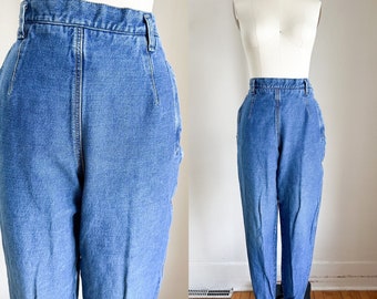 Vintage 1980s High Rise Side Zip Stirrup Jeans / 28" waist