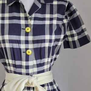 Vintage 1950s Pat Premo Checker Cotton Dress / XXS 22 waist image 3