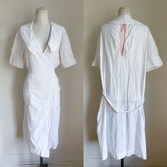 vintage 1920s Nurse Uniform Dress / hospital gown