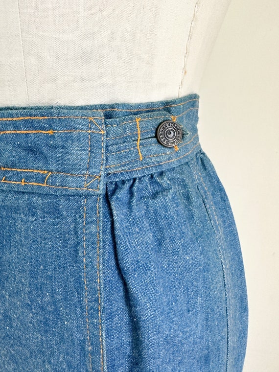 Vintage 1970s Denim Wrap Skirt / 23" - 25" waist - image 5