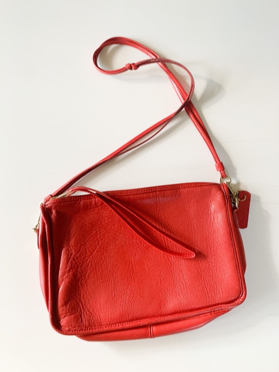 Vintage 1980s Red Leather Convertible Bag / Shoulder Bag / - Etsy