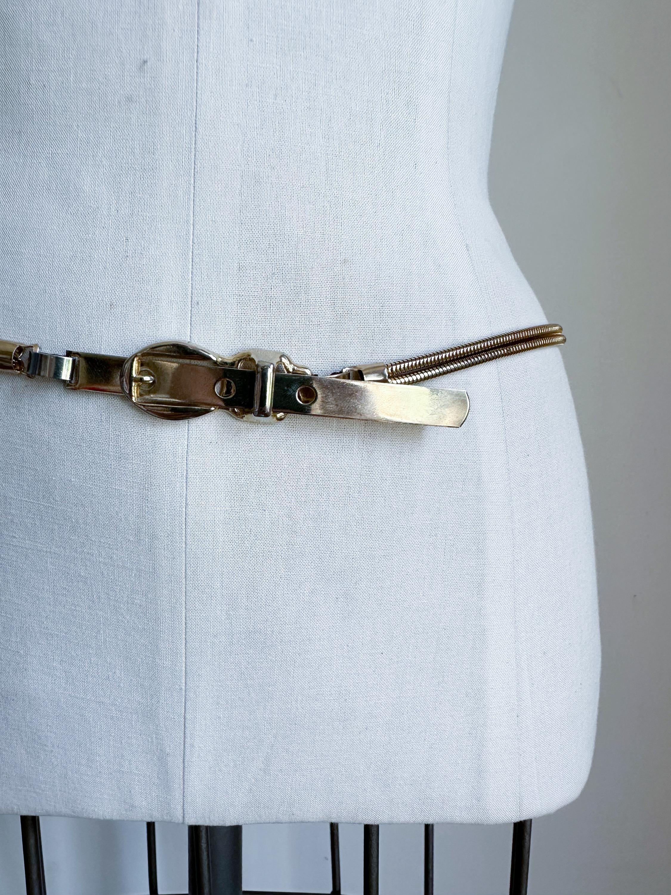 Vintage 1970s Skinny Gold Metal Belt / M - Etsy display picture 2