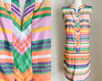 Vintage 1960s Candy Striped Sundress / M