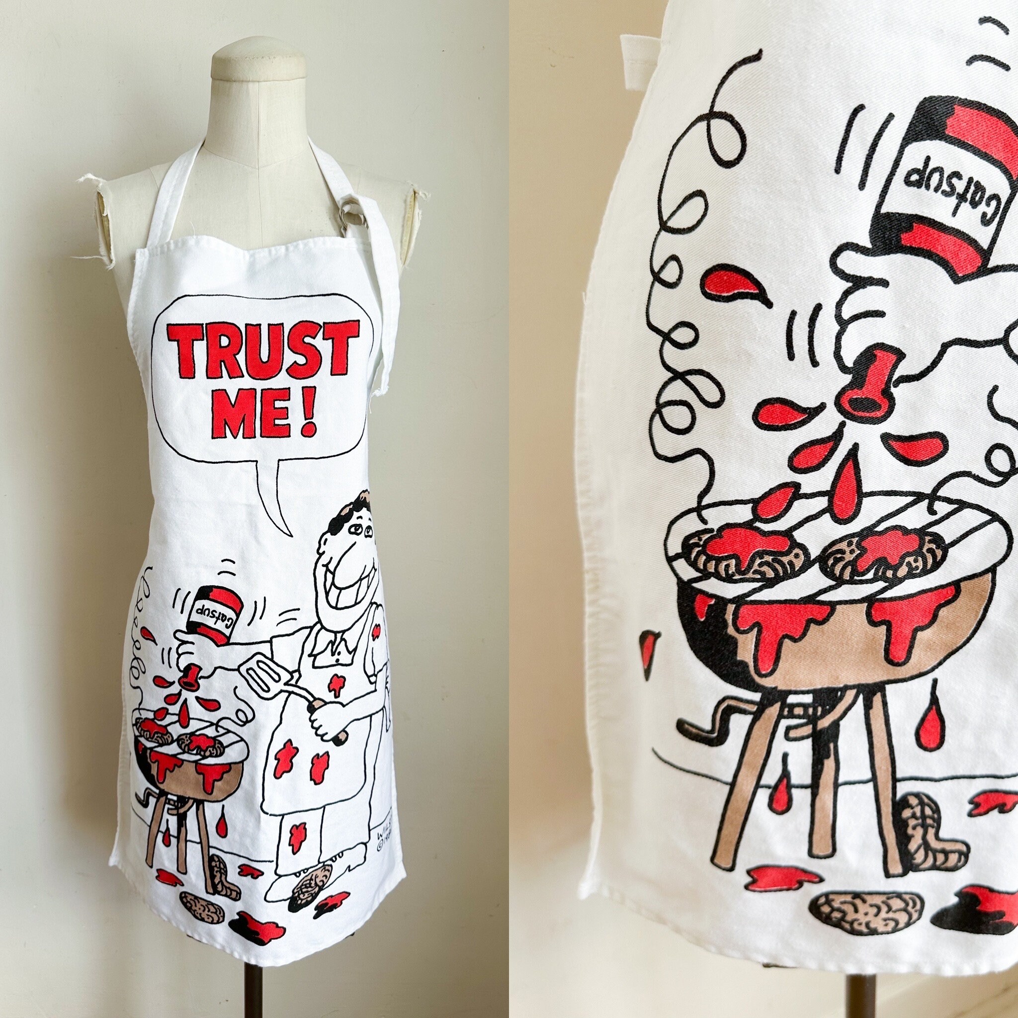 Vintage 1980s Humor Grilling BBQ Apron