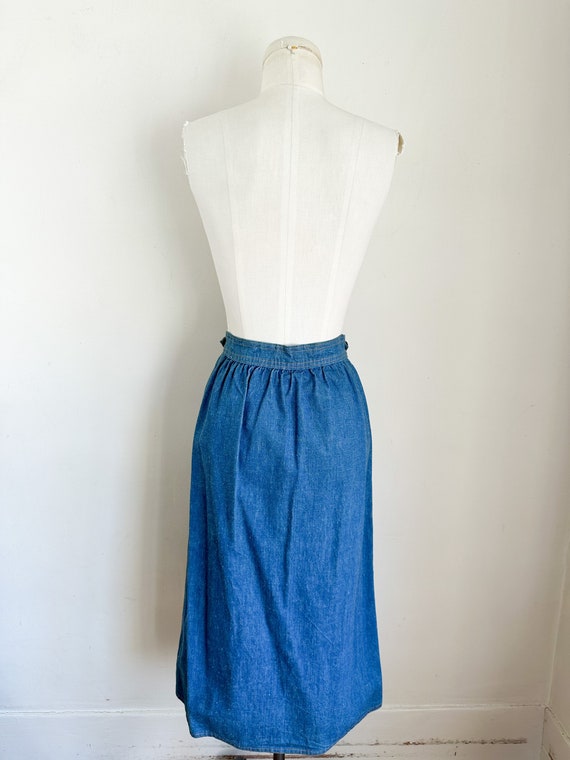 Vintage 1970s Denim Wrap Skirt / 23" - 25" waist - image 8