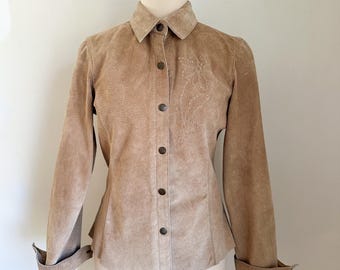 Vintage 2000s Suede Shirt / Light Jacket // S
