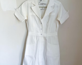 Vintage 1950s Nurse Uniform Dress / M
