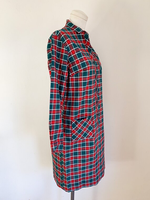 Vintage 1960s Cos Cob Plaid Shirt Dress / M - image 5