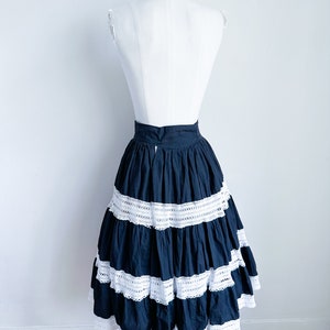 Vintage 1950s Black & White Crochet Skirt / 24 waist image 7
