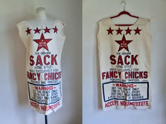 Vintage 1950s Fancy Chicks Feed Sack Costume Dress