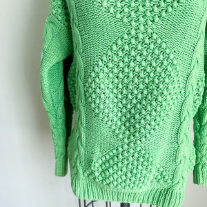 50% OFF...last call // Vintage 1980s Neiman Marcus Lime Green Silk Sweater / XS image 6
