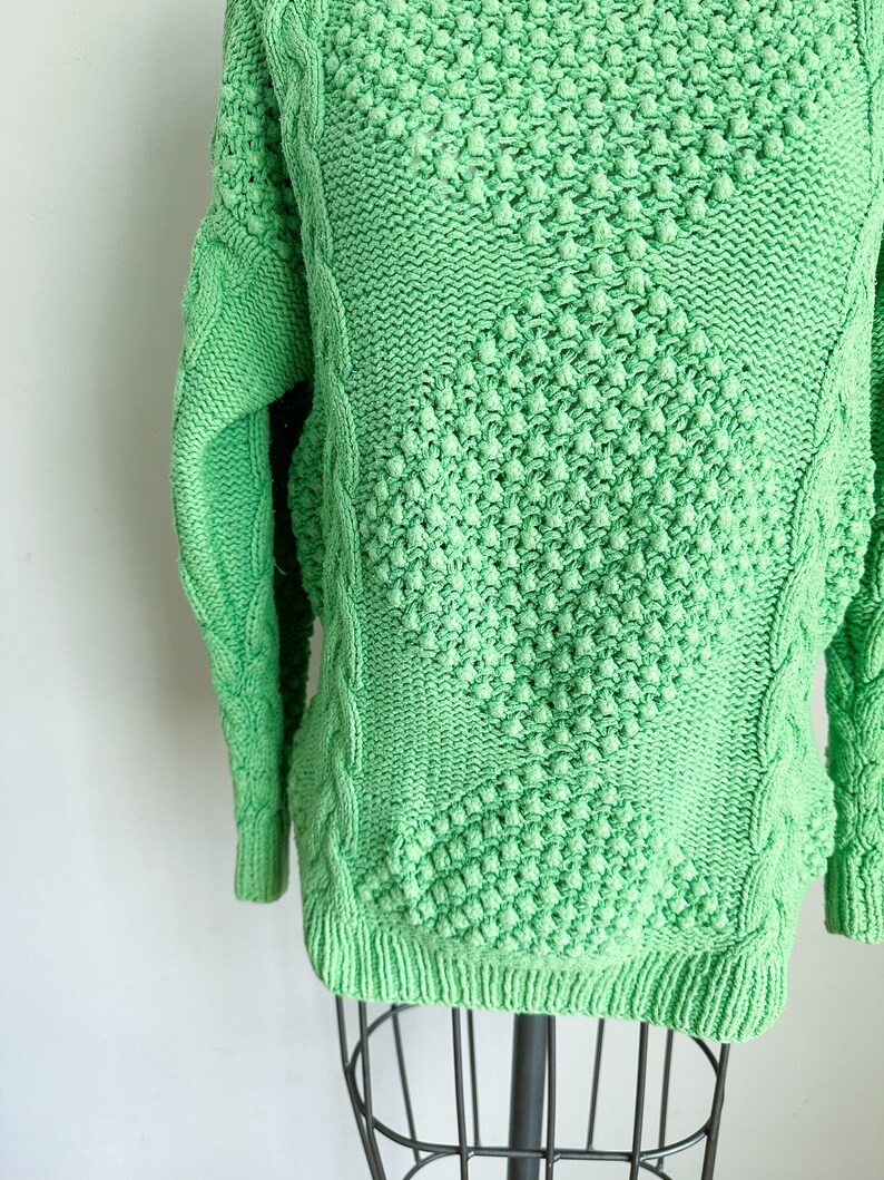 50% OFF...last call // Vintage 1980s Neiman Marcus Lime Green Silk Sweater / XS image 6