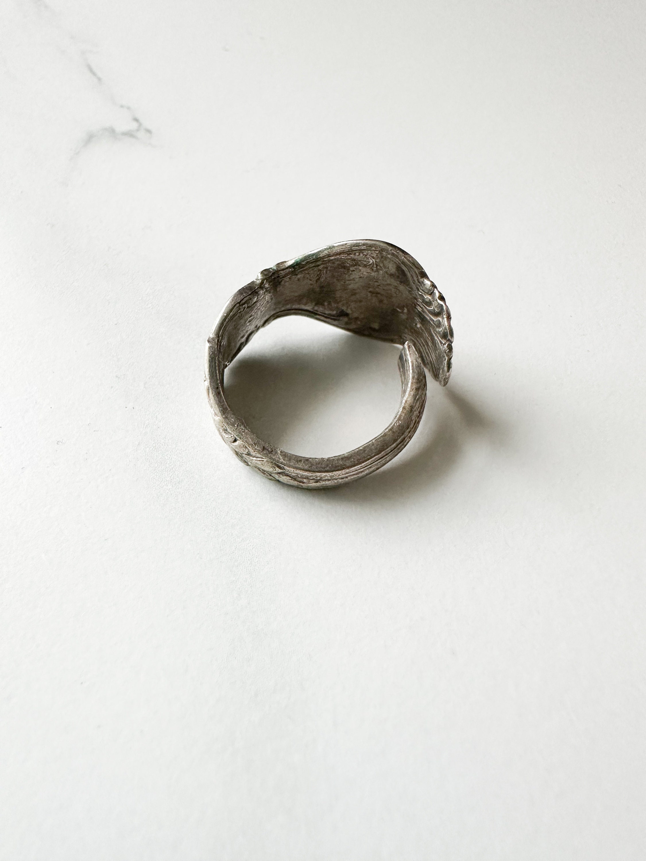 Vintage Spoon Silver Ring / Size 8 adjustable - Etsy