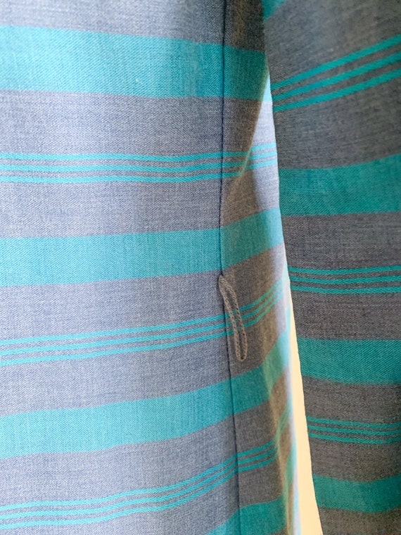 Vintage 1960s Blue Striped Day Dress / S - image 4