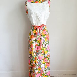 Vintage 1960s Floral Maxi Dress / M image 3