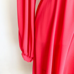 Vintage 1980s Red Sheer Belted Dress / S image 5