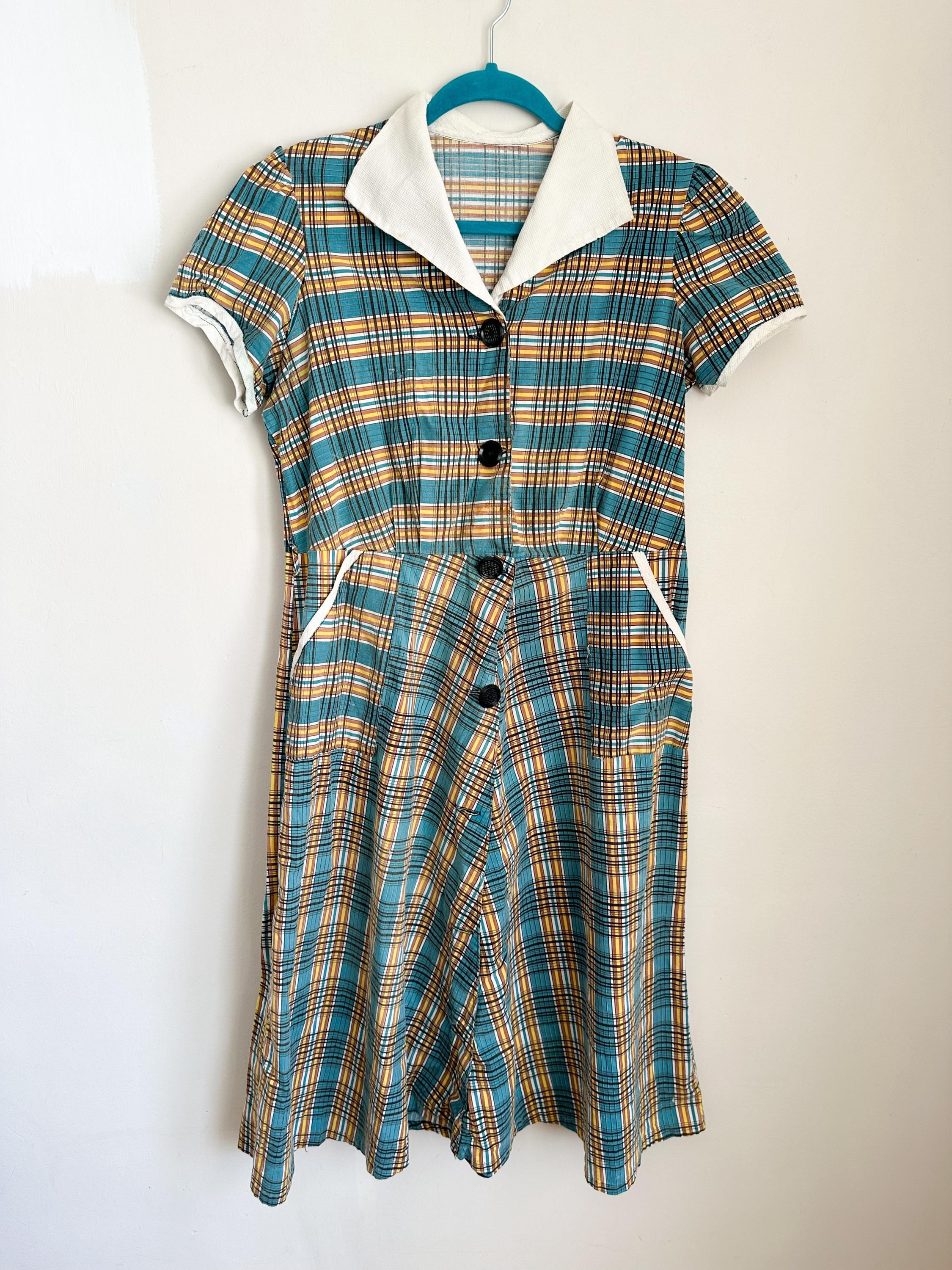 1940s Check Shirt - Etsy