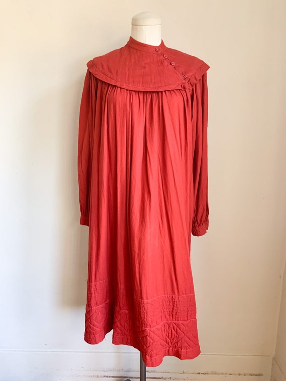 Vintage 1970s Panache Red Indian Cotton Trapeze D… - image 8