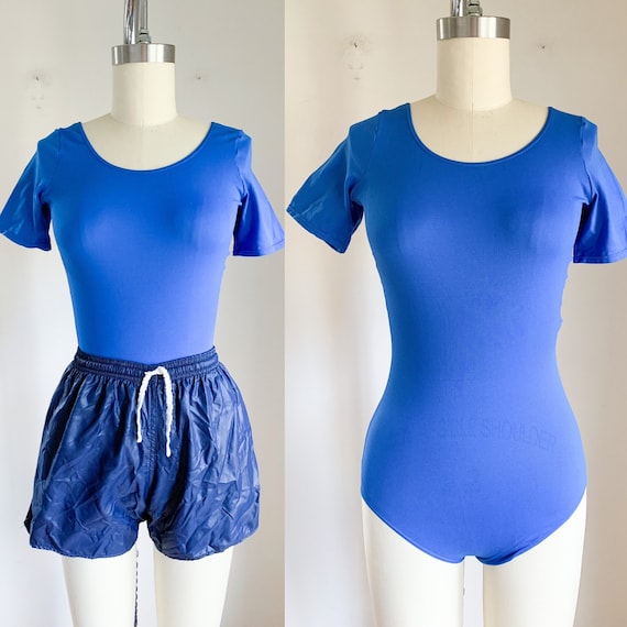 Vintage Danskin Blue Bodysuit / Dance Wear / Leot… - image 1