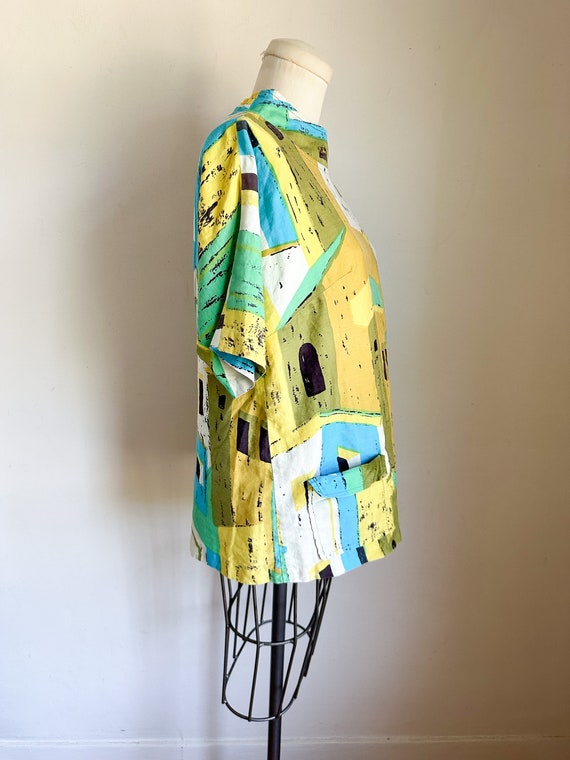 Vintage 1960s Beach Jacket / Novelty Print Top //… - image 5