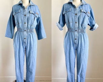 Vintage 1980s Dreams Denim Jumpsuit / S/M