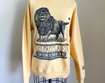 Vintage 1980s Lion Crewneck Sweatshirt / M