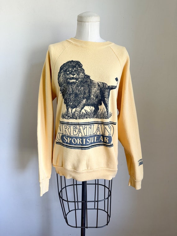 Vintage 1980s Lion Crewneck Sweatshirt / M