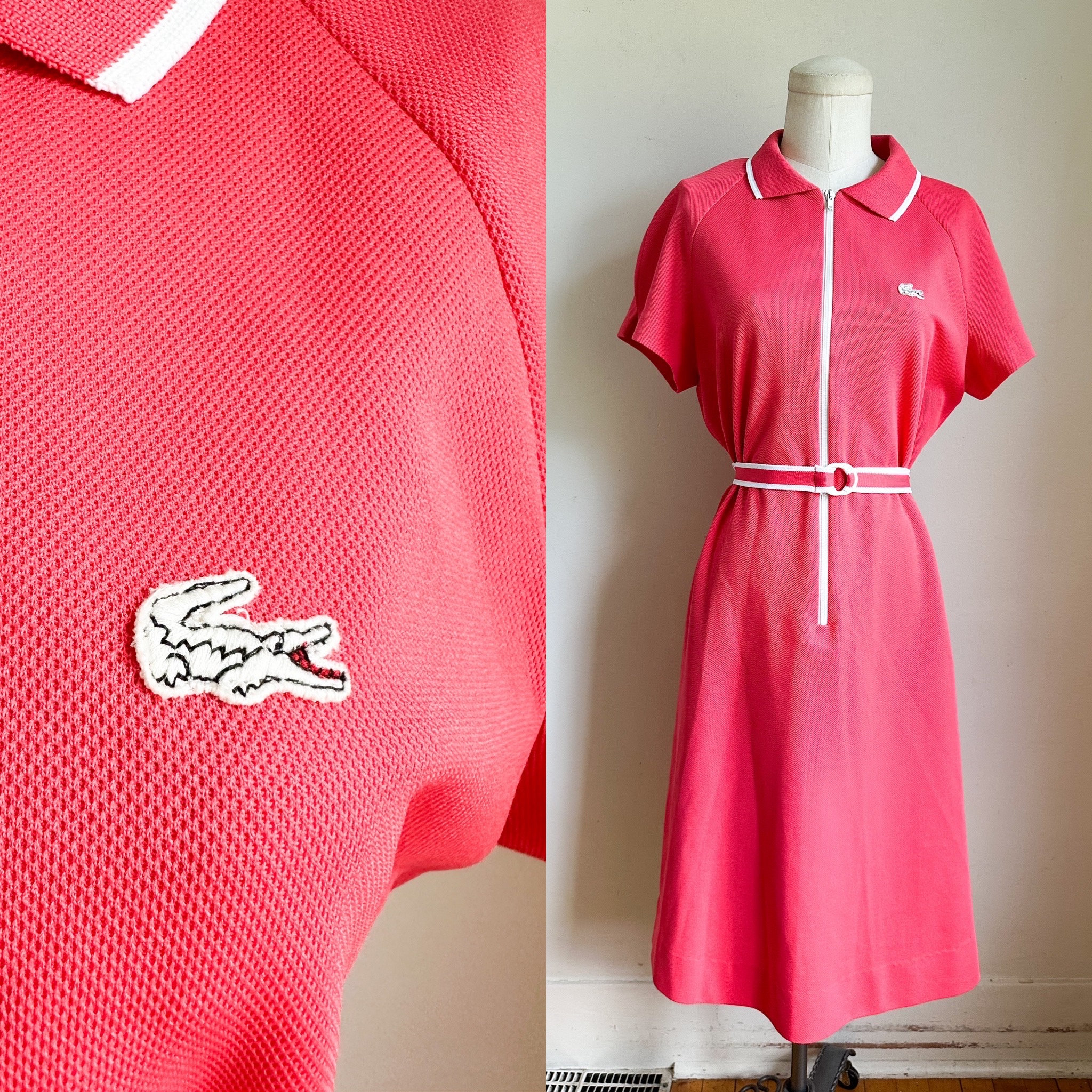 Vintage 1960s Lacoste Pink Polo Dress L Etsy UK