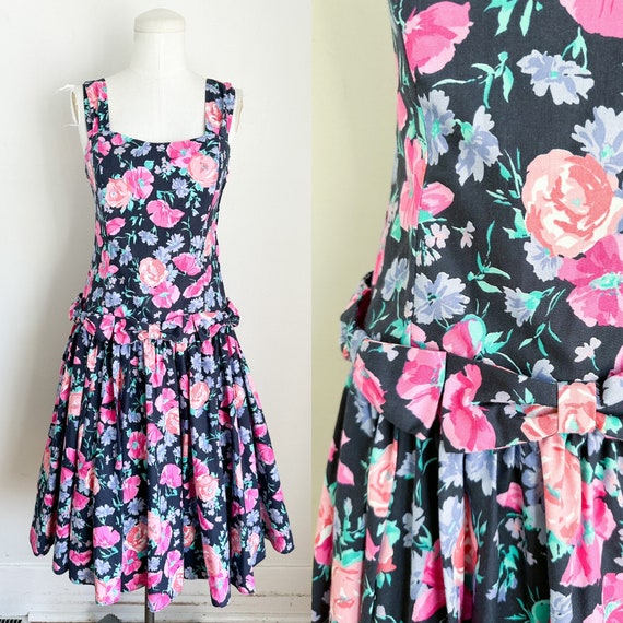 Vintage 1980s Laura Ashley Floral Sundress / XS - image 1