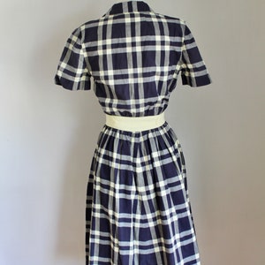 Vintage 1950s Pat Premo Checker Cotton Dress / XXS 22 waist image 8