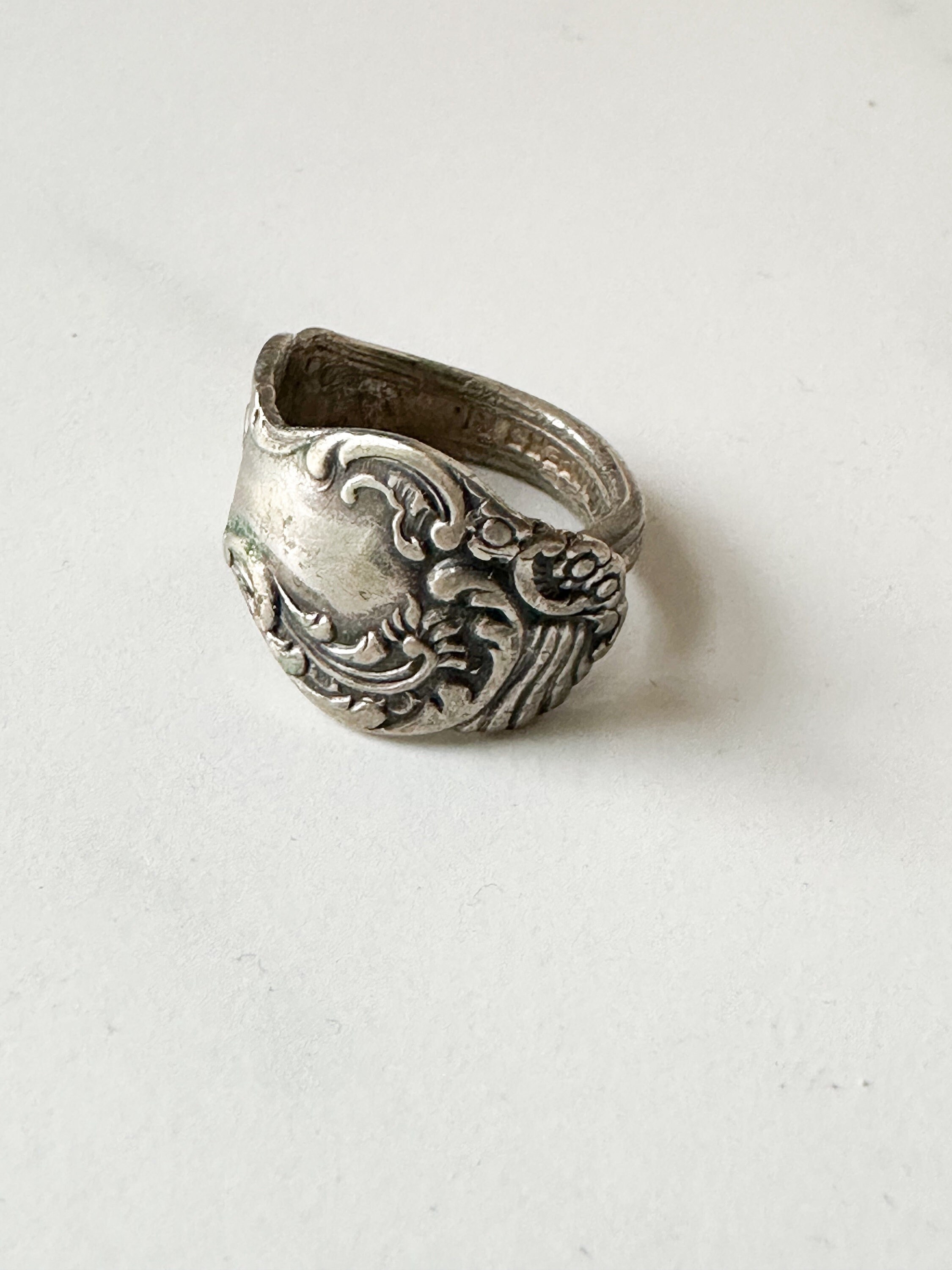 Vintage Spoon Silver Ring / Size 8 adjustable - Etsy