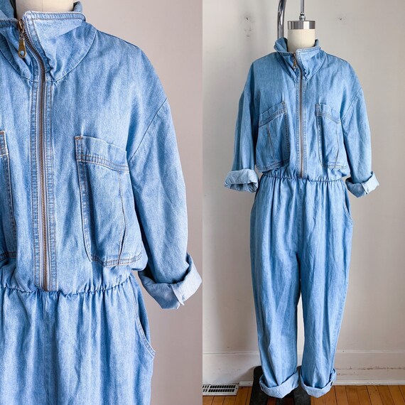 Vintage 1980s Denim Coveralls / M