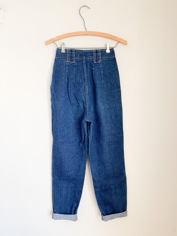 Vintage 1980s Brandon High Waisted Jeans / 23" wa… - image 5