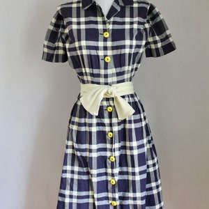 Vintage 1950s Pat Premo Checker Cotton Dress / XXS 22 waist image 2