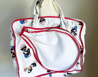 Vintage 1980s Duck Novelty Print Tennis Bag