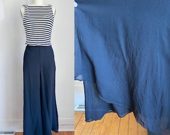 Vintage 2000s Silk Chiffon Wide Leg Pants / 32" waist