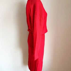 Vintage 1990s Red Turtleneck Sweater Dress / L image 7